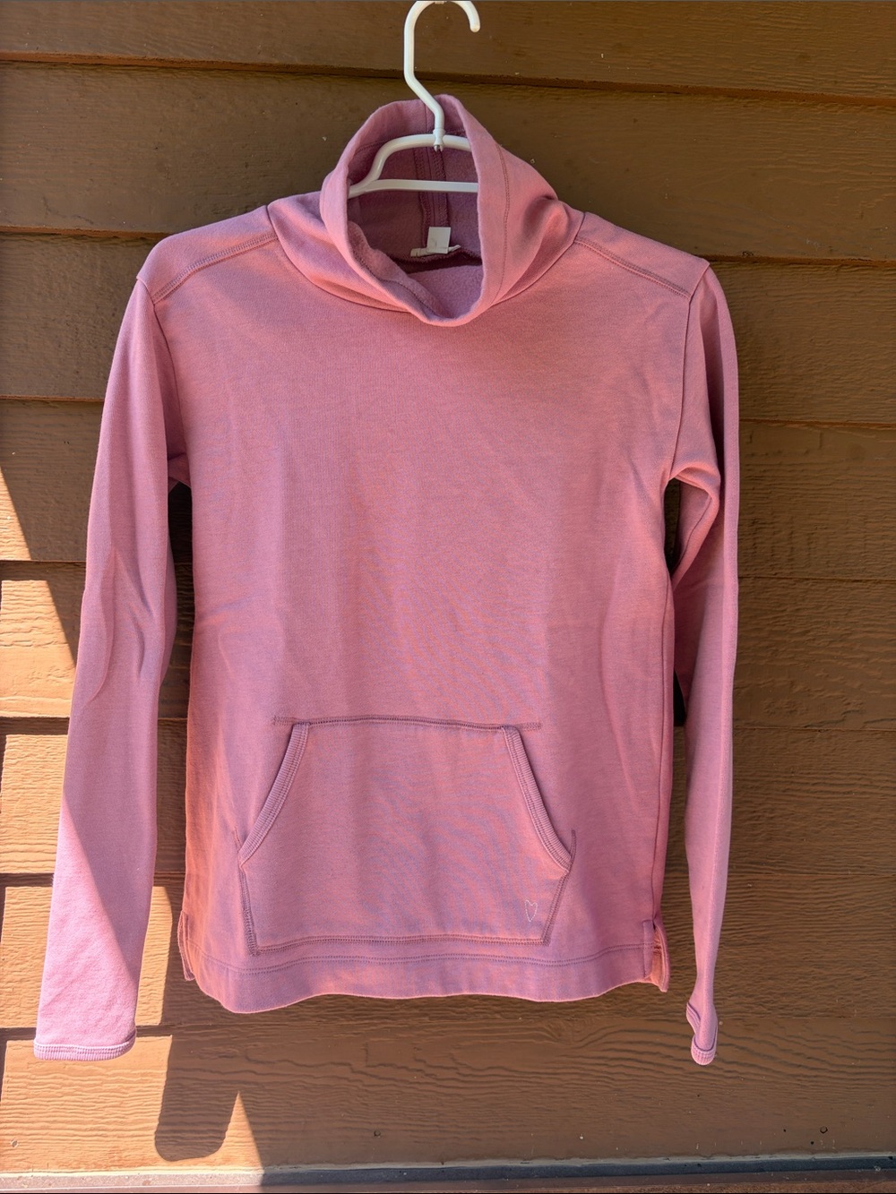Crewcuts Pink Funnel-Neck Pullover with Kangaroo Pocket
